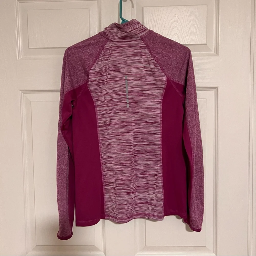 Avia Purple Athletic Quarter-Zip Long Sleeve Top with Thumbholes Size S - Picture 2 of 2